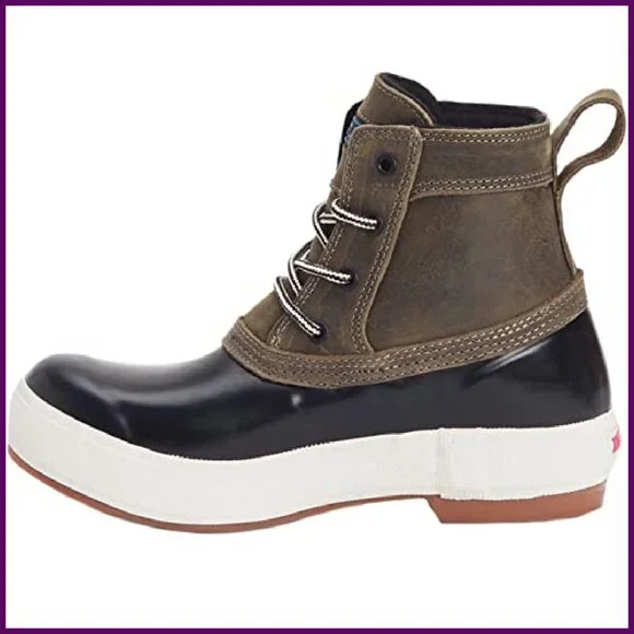 Waterproof Leather Lace-Up Boots Slip-Resistant Arch Support Mid-Calf